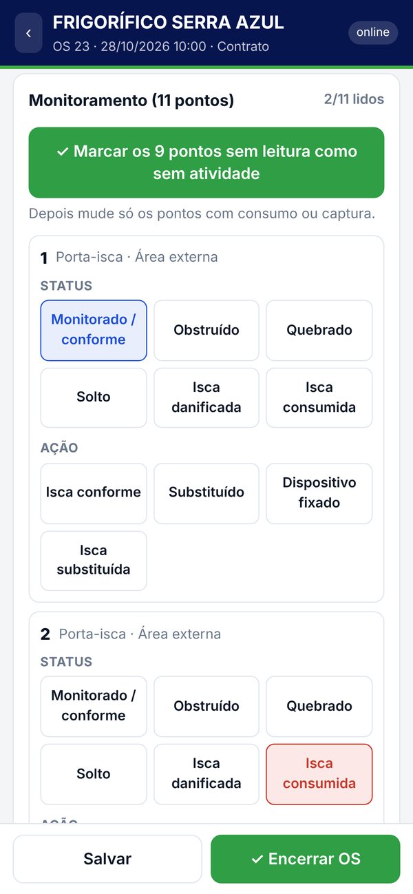 App do técnico: leitura dos pontos de monitoramento