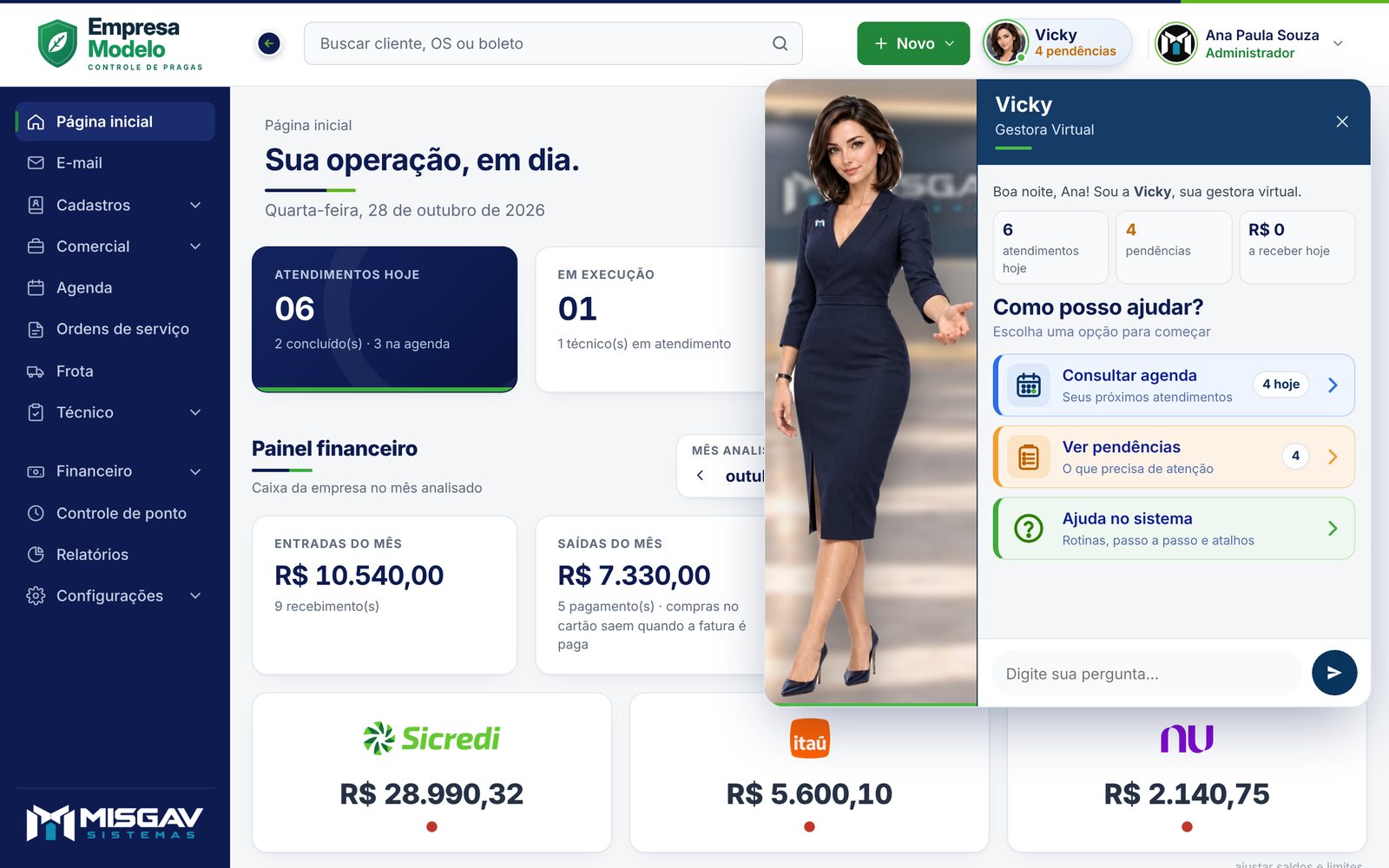 Vicky, a gestora virtual